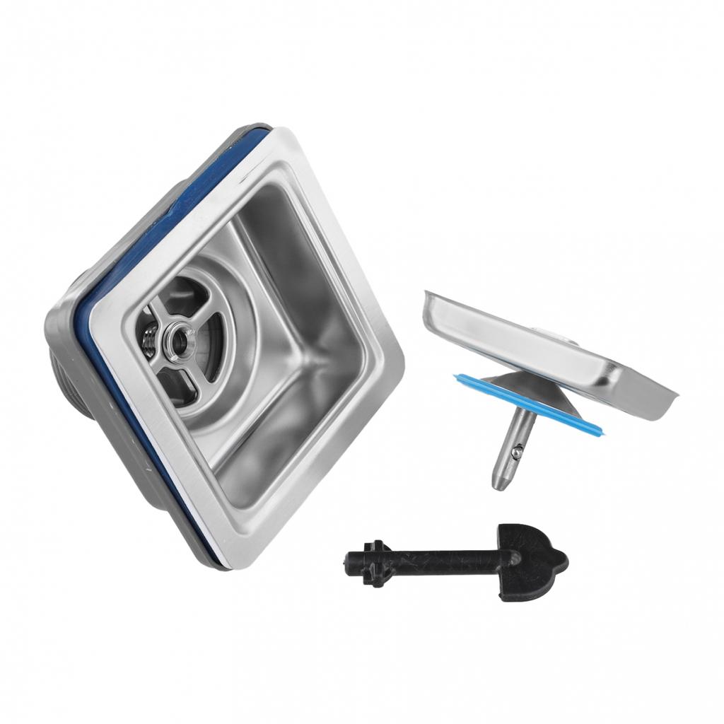 Square Drain for Kitchen Sink 110mm Stainless Steel with Hygiene Focus