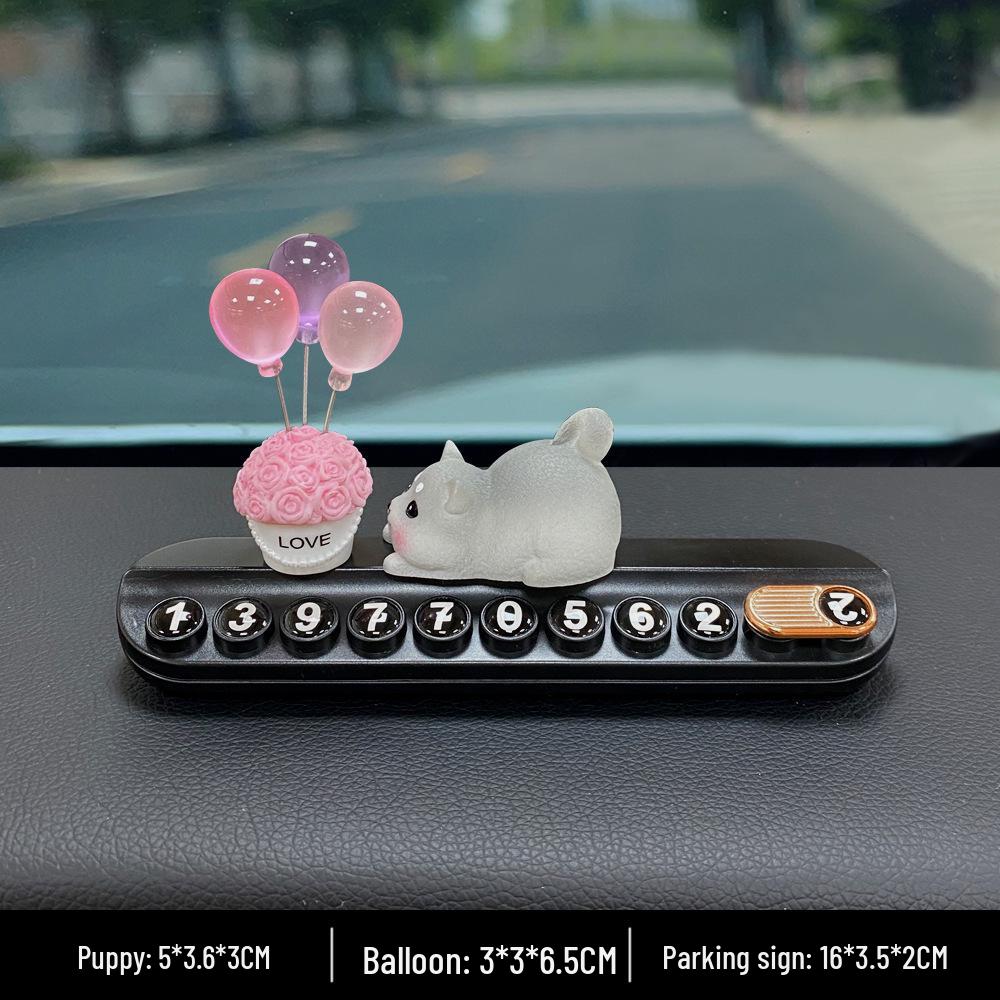 Resin Cute Puppy Car Ornament - Interior Decoration & Decompression Artifact