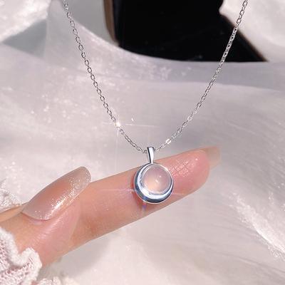 White Jade Marrow Necklace Minimalist, Sweet, and Charm Charm Design with A Small and Fresh Clavicle Bone