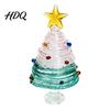Small Christmas Ornament for Desk Glazed Tree Figurine Colorful Miniature Xmas Decor Handcrafted Glass Craft Display Table Centerpiece Home