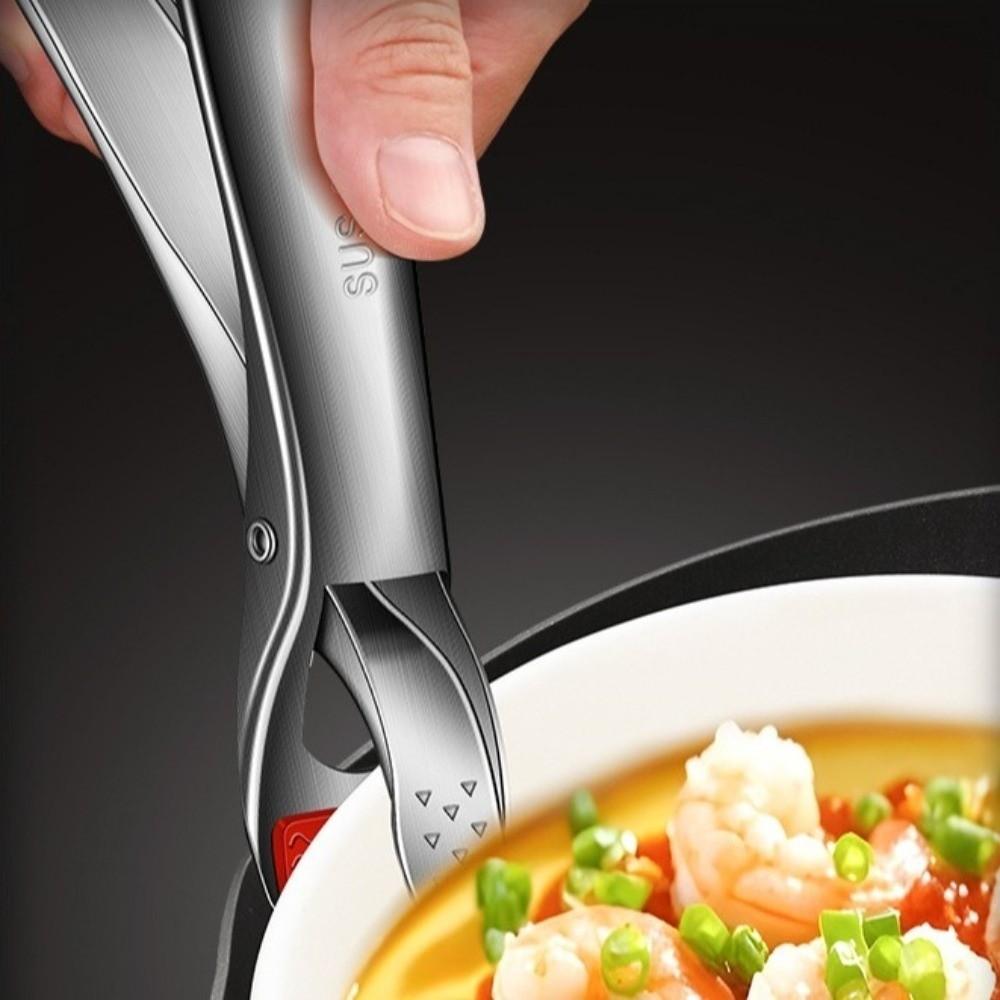 Stainless Steel Anti Scalding Clip Non-slip Dish Holder Retriever Tongs Pot Gripper Clip Home