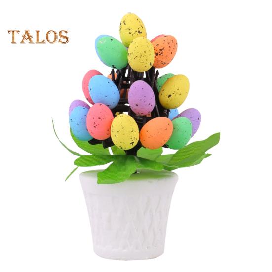 

Украшение для пасхального яйца Пасхальное яйцо Бонсай Дерево Неприхотливые в уходе Искусственные яйца Растения Настольные пасхальные украшения Многоцветный горшечный пасхальный орнамент чёрный