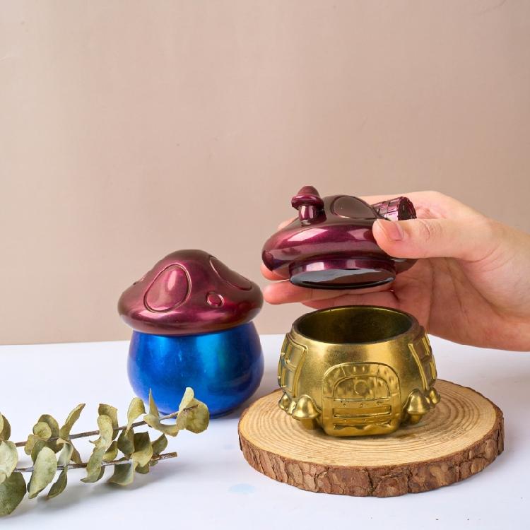 Mushroom House Resin Jar Silicone Molds with Lid Silicone Candle Holder Silicone Molds for Jewelry Jar Handmade Craft