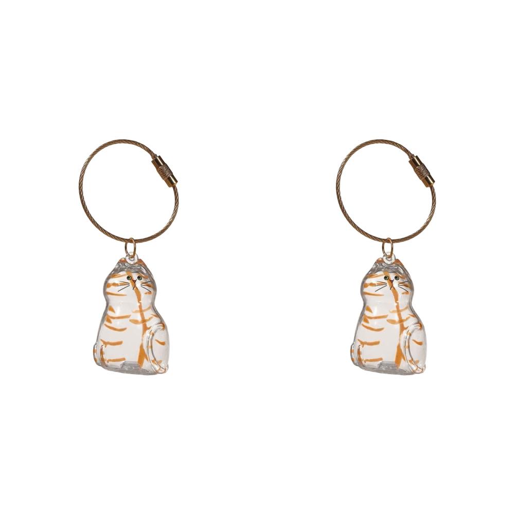 1-10Pcs Cat Keychain Pendant Cat Hair Storage Box Backpack Ginger Cat Siamese Hanging Pet Hair Grooming Souvenirs Birthday Gifts