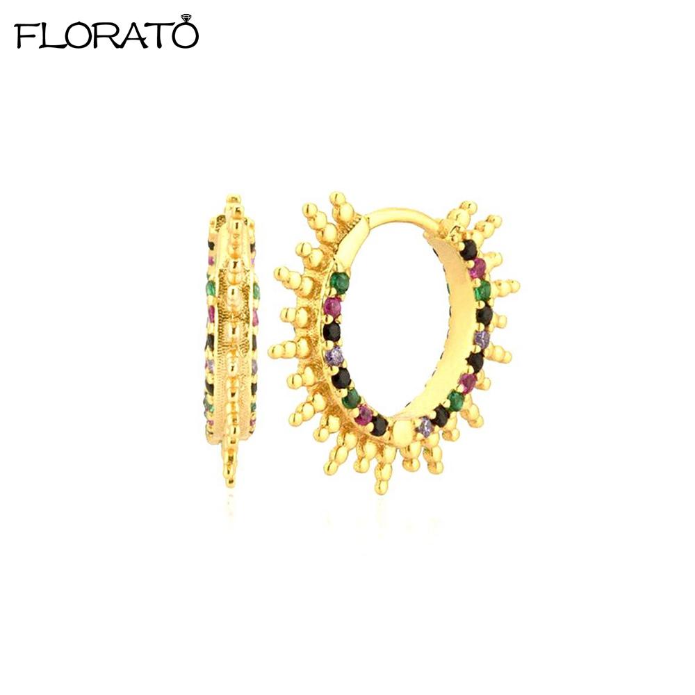 

925 Sterling Silver Needle Vintage Circle Hoop Earrings for Women 2025 New Crystal Huggie Ear Buckle Party Jewelry Aretes Mujer
