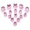 1Pc Various Shapes Vegetables Cutter Plastic Handle Portable Cook Tools Pink Stainless Steel Fruit Cutting Die Kitchen Gadgets