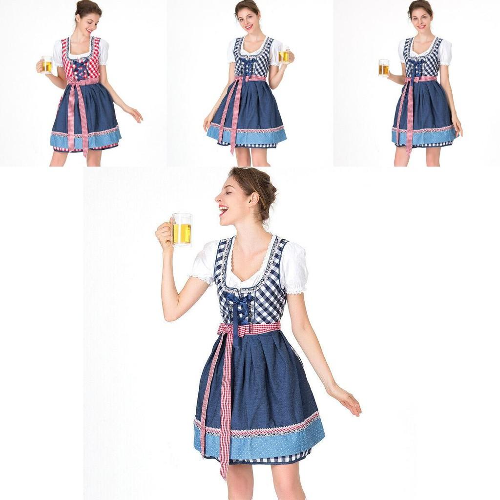 Damen Oktoberfest Einfaches Kleid Kostüm mit zarter Kante für festliche Feiern