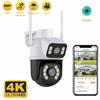 Dual Screen 8MP PTZ Wifi Camera Night Vision Surveillance IP Camera Human Detection 4MP Security Protection CCTV Outdoor