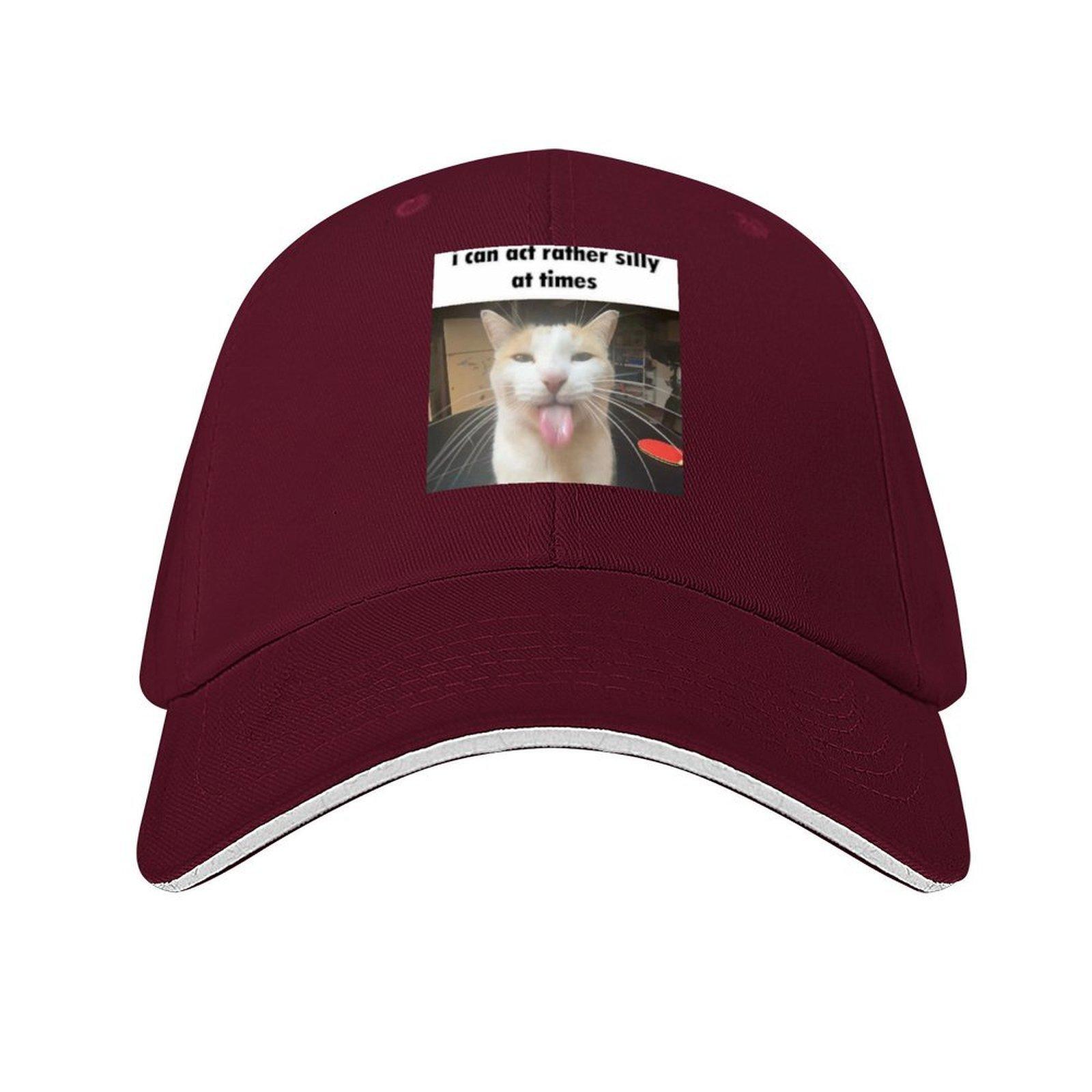 Silly Cat Baseball Cap Custom Cap birthday Kids Hat Vintage Unisexs Baseball Womens