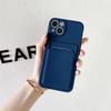 Měkký silikonový držák na karty pouzdro na telefon pro iPhone 16 15 14 13 12 Pro Max Mini Plus kontrastní barva tlačítka nárazuvzdorný zadní kryt
