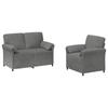 Sofa Set 2 Pcs Dark Gray Velvet