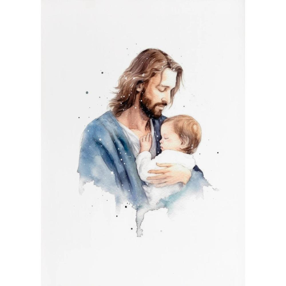 Vintage Sacred Heart of Jesus Holy Family Virgin Mary Religious Poster Canvas Painting Print Wall Art Pictures Home Decor