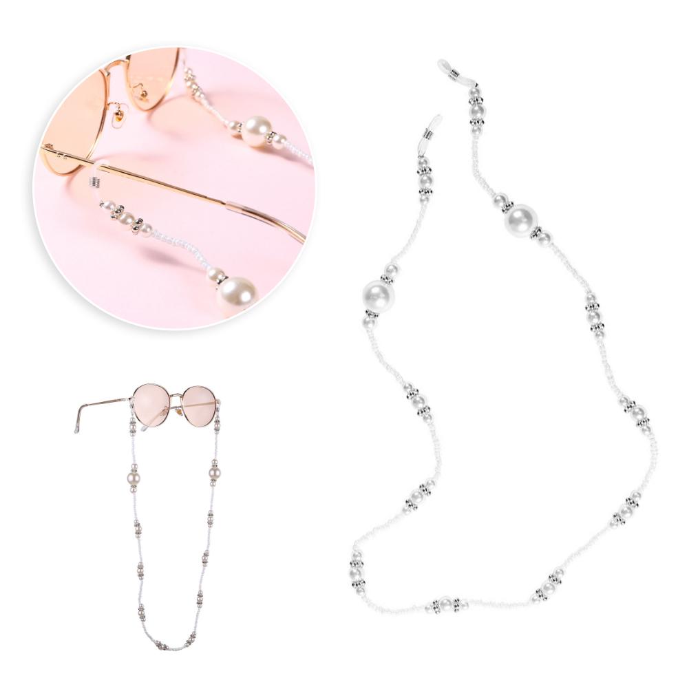 Elegant Artificial Pearl Eyeglasses Cord Alloy Anti-Slip Strap Rope Glasses Chain Decoration