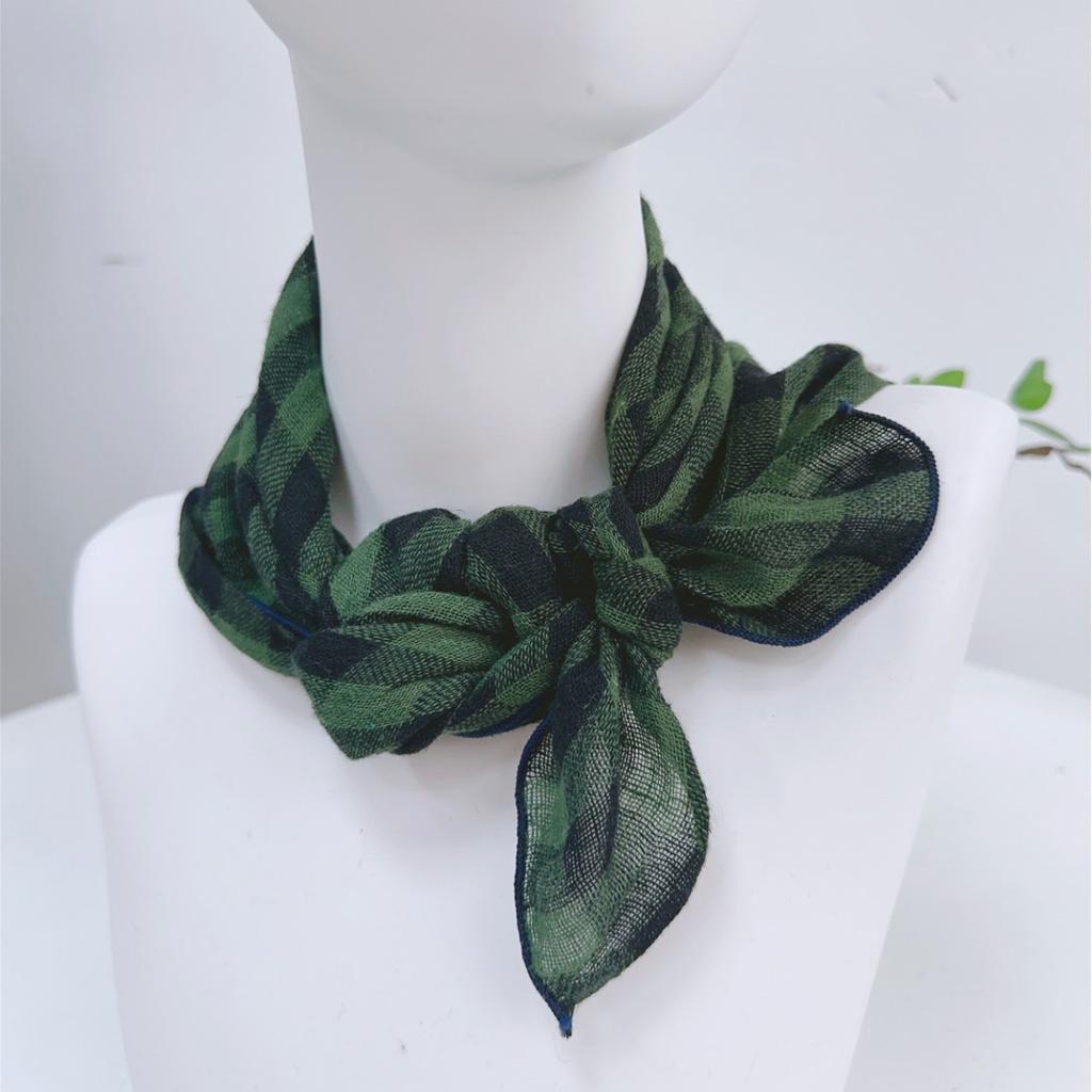Thin Cotton And Linen Solid Color Square Scarf Plaid Square Scarf Women'S Summer Neck Protection Small Silk Scarf Accessories Small Scarf