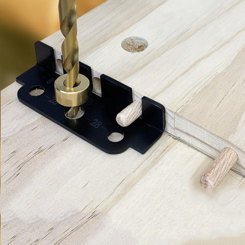 Dowel Jig Drill Kit, 3 in 1 Drill Hole Guide Jig Precise Drilling Locator Puncher with 8/10/15mm Drill Bits Pocket Hole Jig