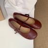 Fashion Fashion Buckle Strap Ladies Mary Janes Flats Shoes Soft Casual Female Shallow Footwear Round Toe Women Ballet Flats Shoes