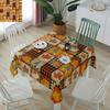 Fall Pumpkin Turkey Maple Leaf Gnome Waterproof Tablecloth Table Decor Washable Kitchen Dining Tablecloth Holiday Party Decor