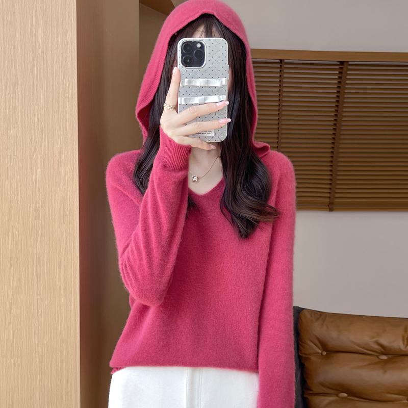 Women's Cashmere Sweater Qinghe Cashmere 30% Cashmere 70% Wool Autumn and Winter Pullover Warm and Fashionable