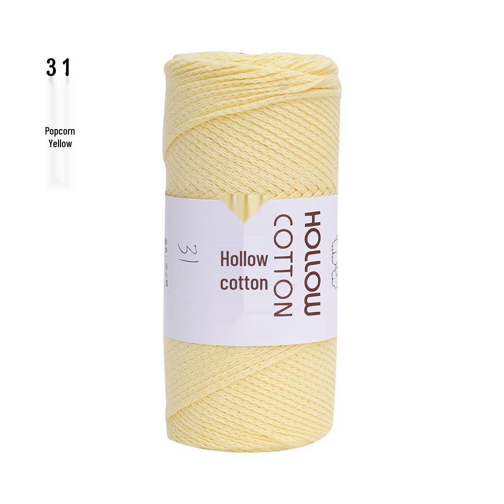 2mm Hollow Pure Cotton Scarf & Bag Yarn for DIY Crochet and Handwoven Projects