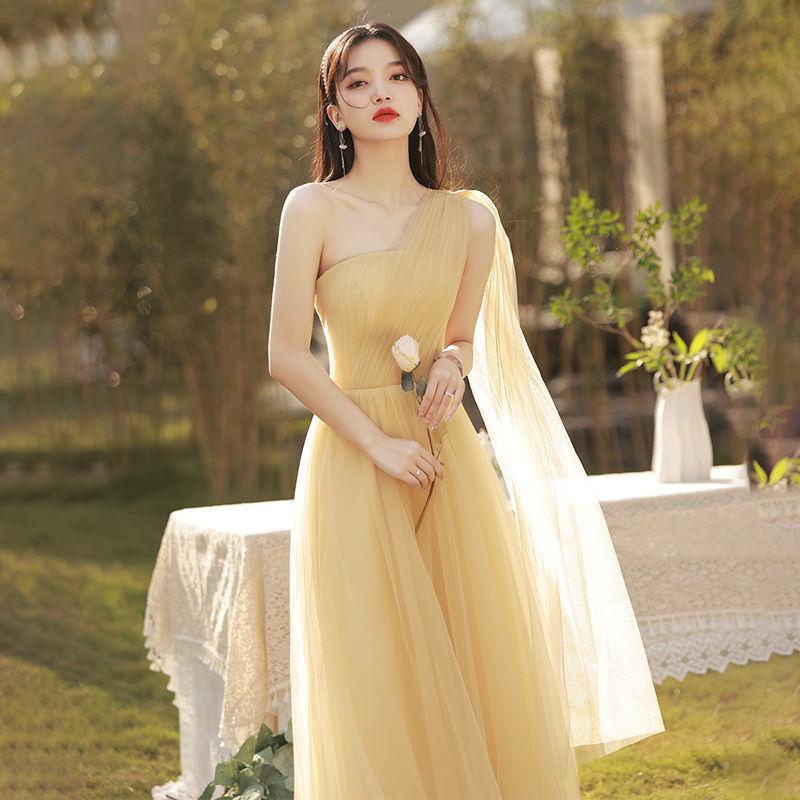 Mori Style 2025 Autumn Bridesmaid Dress: Elegant Fairy Evening Gown for Women’s Graduation and Special Occasions