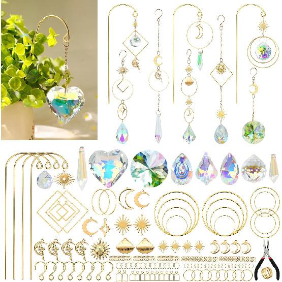 Наборы для изготовления ловцов солнца своими руками для взрослых, 260 шт. Поставщики материалов для изготовления хрустальных ловцов солнца для подвешивания на растения в саду, окон, искусство и поделки для женщин, ко Дню святого Валентина