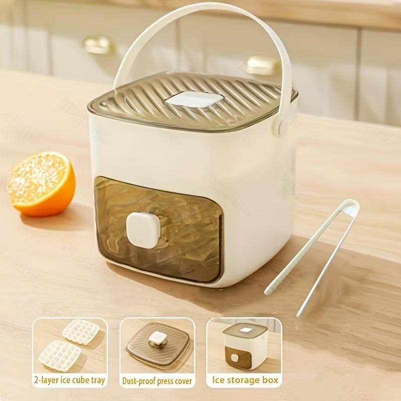 1PC Countertop Ice Machine, 48 Pieces of Ice, Double-layer Design, Food-grade Safety, Suitable for Home, Office, Outdoor, Kitchen Essential Tools.