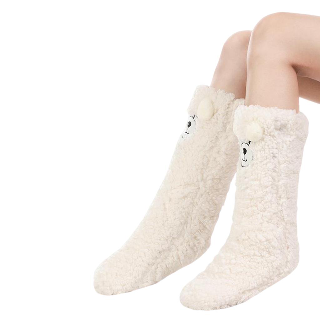 Chaussettes d'animaux 3D duveteuses pour femme fille - Chaussettes pantoufles chaudes d'hiver pour dormir en peluche confortables