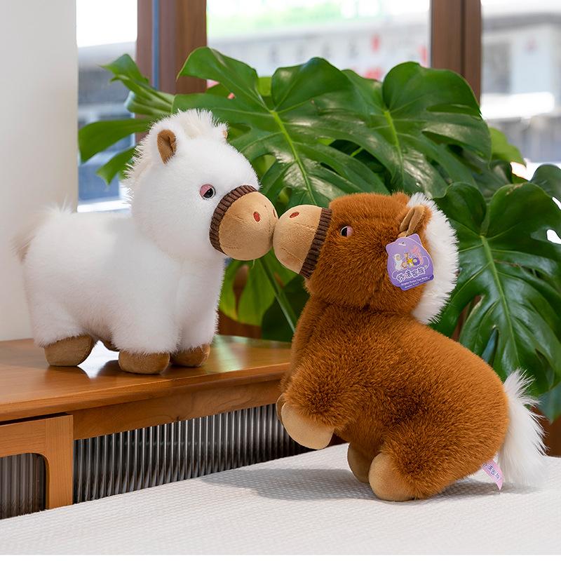 Pony plush toy creative short plush doll for children to soothe the doll royal pony gift