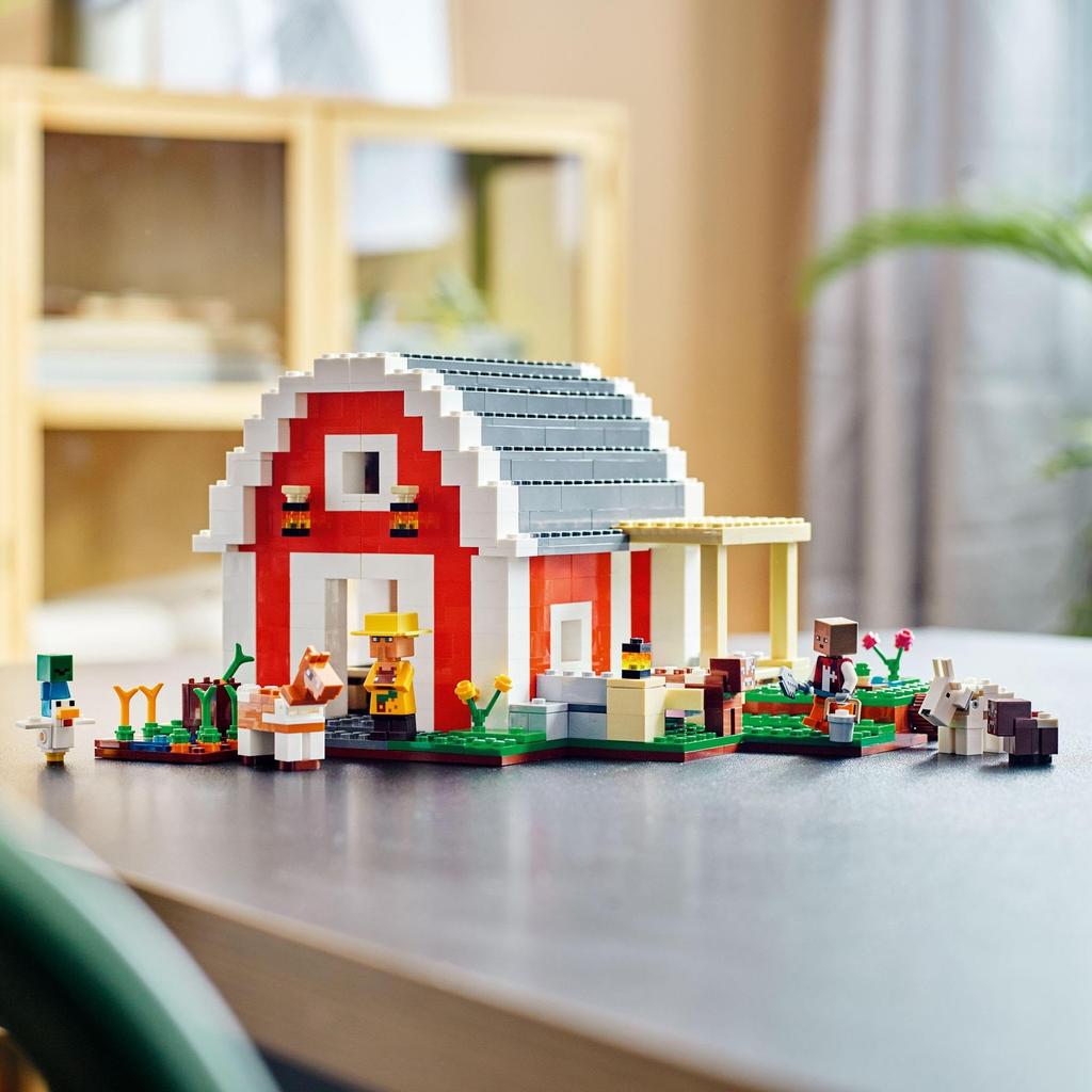LEGO Minecraft Rote Stallung 21187, Spielzeug, Bausteine, Geschenk, Videospiel, Haus, Jungen und Mädchen, Ab 9 Jahren