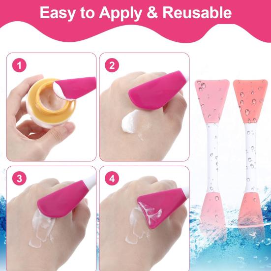 Silicone Face Mask Brush Dual-Ended Mask Spatula Soft Mud Mask Applicator for Creams Clay Masks DIY Skincare Tools for Sensitive Skin