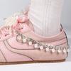 Pearls Embellished Shoe Chain Charm Bowknot Shoe Clips Footwear Jewelry Accessories For Women Sneakers Sandals
