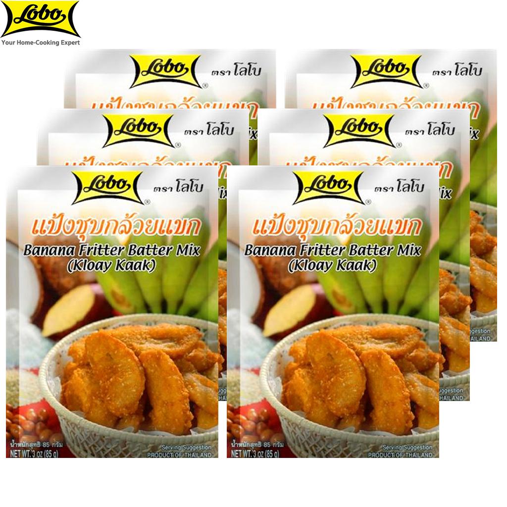 Lobo Mieszanka do ciasta na smażone banany (Kloay Kaak), Bez konserwantów i sztucznych barwników / 3-4 porcje, tajska przekąska, 85 g