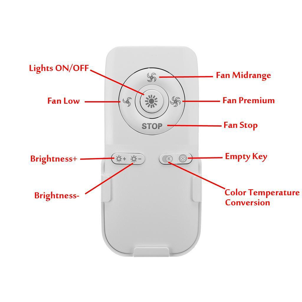 Light ceiling fan Led Ceiling Fan with lights remote control modern lighting three-color dimming ceiling light White 72W 58*18cm