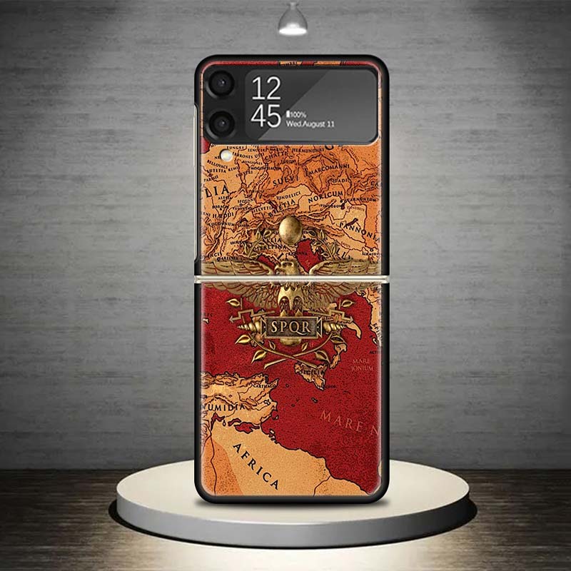 SPQR Roman Imperial Legionv Phone Case For Samsung Galaxy Z Flip 7 6 5 4 3 5G Shockproof Cover Z Flip7 Flip6 ZFlip5 Flip3 Flip4