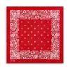 Trifong Bandana Red Paisley Floral 100% Cotton Handkerchief Unisex Cashew Pattern Cotton Large Bandana Men's 55cm X 55cm