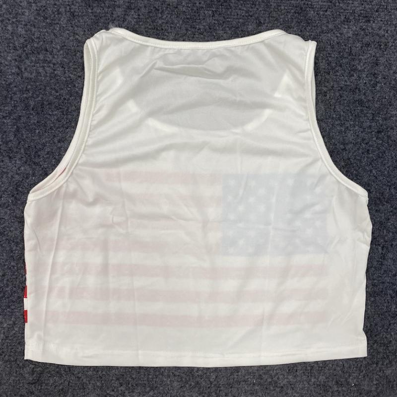 European and American summer women's printed pullover casual slim fit sleeveless vest