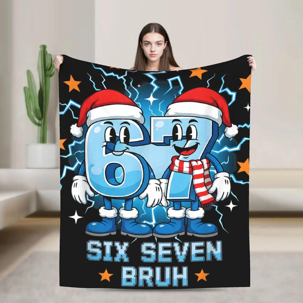 Sechs Sieben Lustige Italienische Kinder Gaming Meme Decke Warm Weich Plüsch Überwurf für Sofa Bett Kinderzimmer Dekoration