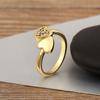 Nidin New Arrival Romantic Heart Design Zircon Opening Adjustable Rings For Female Male Couples Finger Jewelry Daily Party Gifts