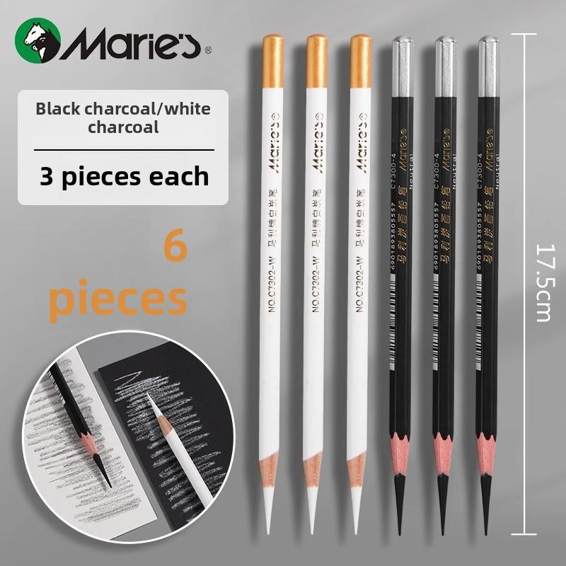 White Charcoal Black Charcoal Art Student Sketch Soft Charcoal Pen Set Student Drawing Sketch Stroke Drawing Tool Beginner