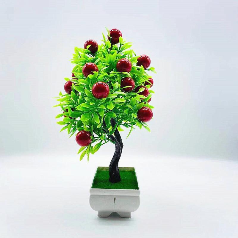 Plastics Cherries Simulate Artificial Potted Plants With Pot For Decoration Home
