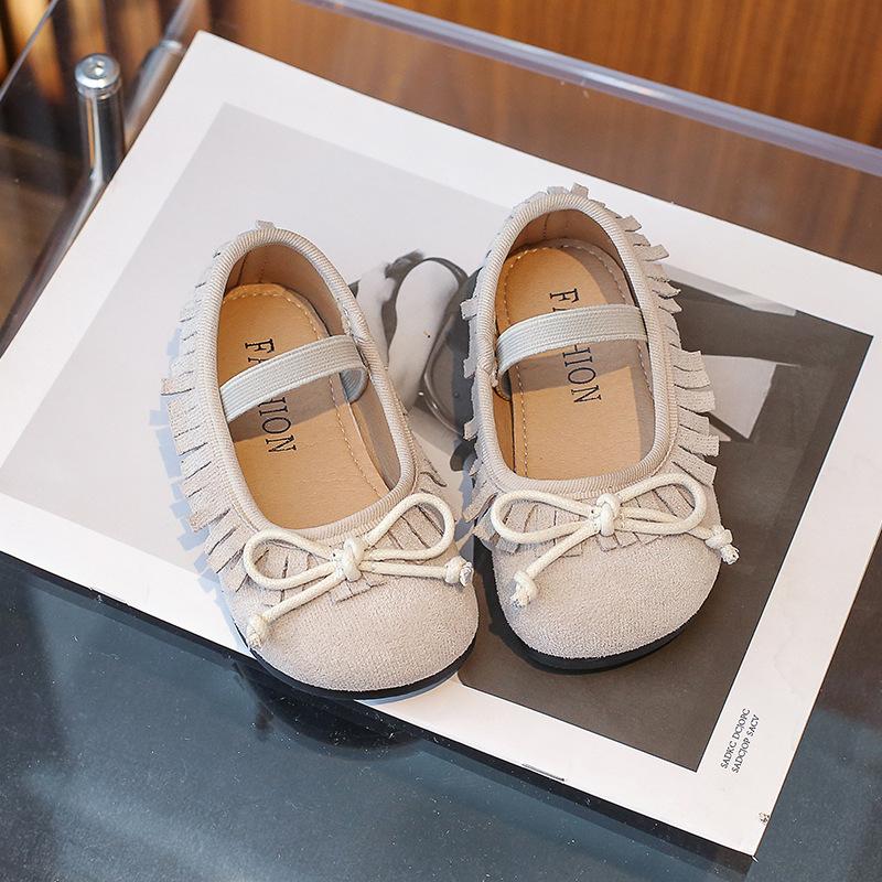 

Spring Girl Shoes New Fashion Kids Shoes Comfort Soft Sole Anti Slip Princess Shoe Exquisite Tassel Retro Artistic Leather Shoe 22insole14.5CM чёрный