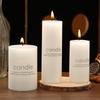Ivory White Large Round Pillar Scented Candles for Romantic Wedding and Hotel Décor