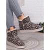 2025 Padded Flat Soft Sole Leopard Winter Padded Extra Thick Leopard Flat Snow Boots Female