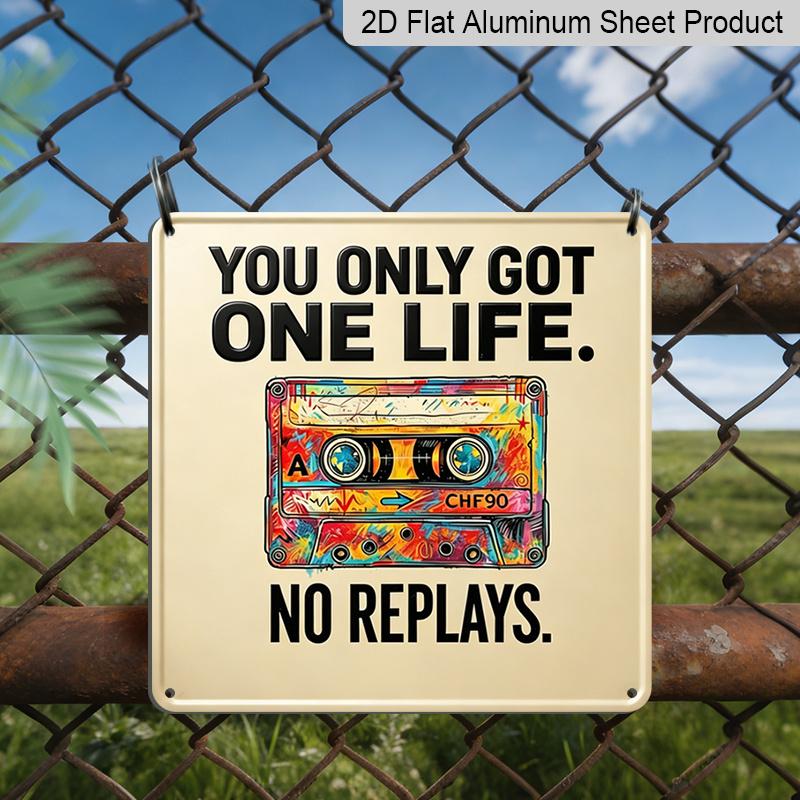 

2D Flat 1pc- Metal Sign Featuring A Life Quote, Suitable for Outdoor Plaques and Wall Decor, Perfect for Living Room Decoration, Office Wall Art, Man 20*20cm