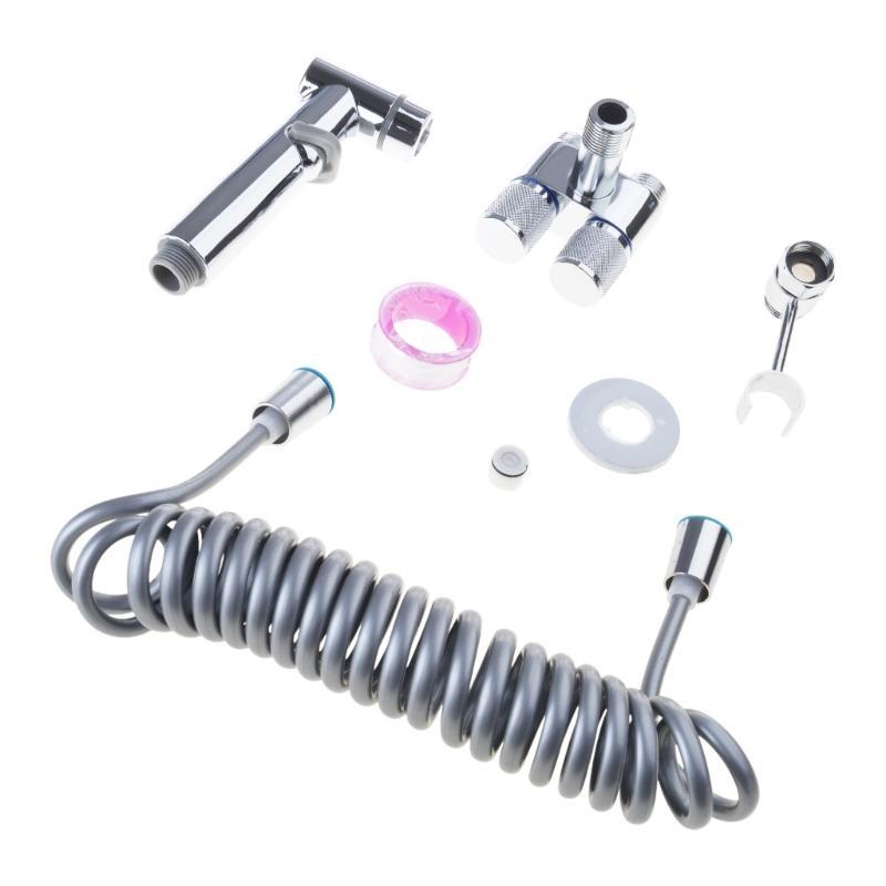 652F Handheld Bidet Sprayer Toilet Bidet Attachment with Double Outlet Valves Handheld Toilet Bidet Faucet Sprayer Enduring
