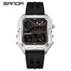 SANDA 6278 Multi functional Square Fashion Electronic Watch Top Men's Watch Waterproof Sports Outdoor Alarm Clock Men's Watch