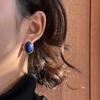 Minimalist Geometric Oval Stone Stud Earrings Women Men Lightweight Luxury Ear Cuffs