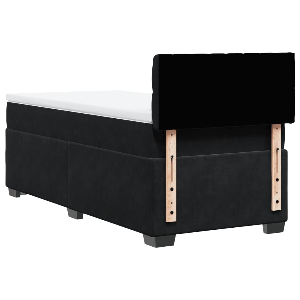 Box Spring Bed with Mattress Black 80 x 200 cm Velvet