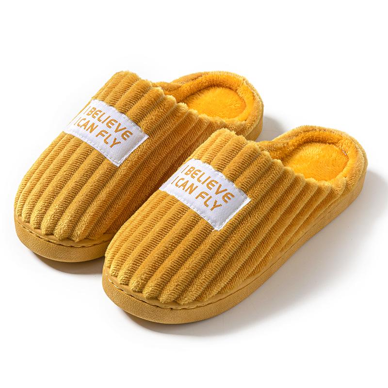 Women's Plush Cotton Slippers: Cozy Indoor Shoes for Autumn and Winter