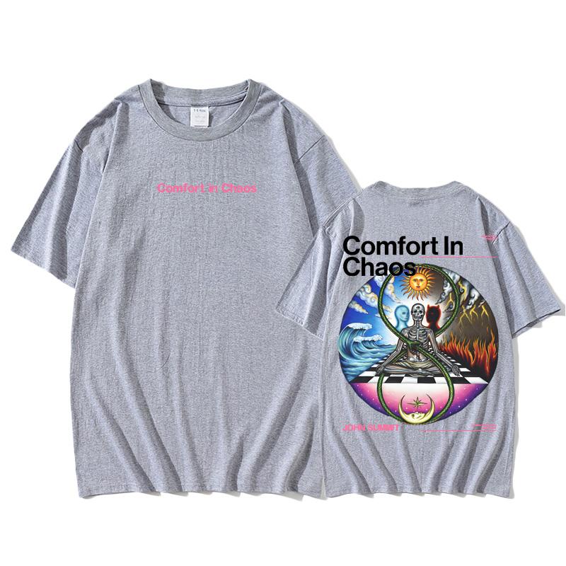 John Summit T-Shirt Sommer Hip Hop Sänger Gleicher Stil T-Shirt Kurzarm 100% Baumwolle Kleidung Weiblich/Männlich Retro Tops